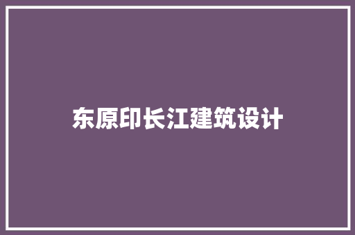 东原印长江建筑设计 施工工艺
