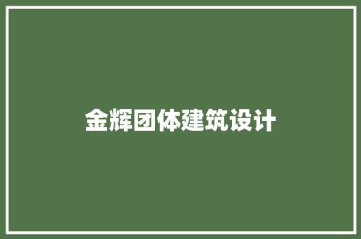 金辉团体建筑设计