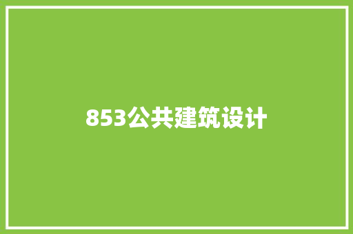 853公共建筑设计