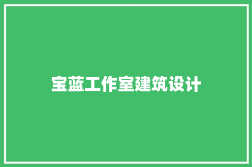宝蓝工作室建筑设计 施工管理