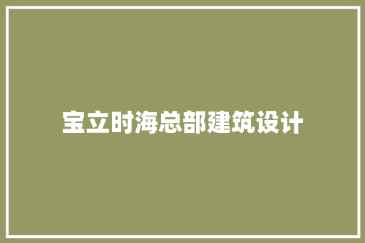 宝立时海总部建筑设计 常见问题