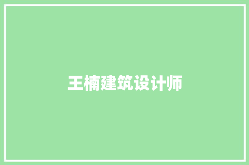 王楠建筑设计师