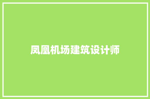 凤凰机场建筑设计师