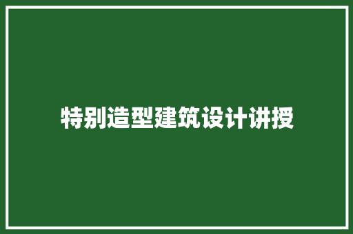 特别造型建筑设计讲授 施工技术