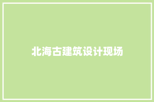 北海古建筑设计现场 建筑设计
