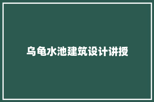 乌龟水池建筑设计讲授