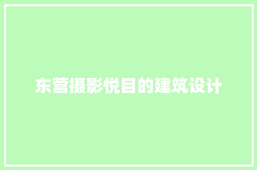 东营摄影悦目的建筑设计