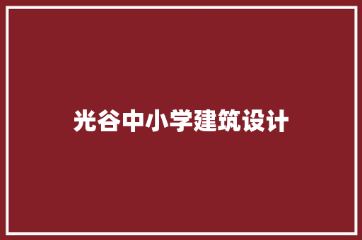 光谷中小学建筑设计