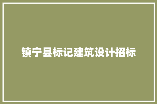 镇宁县标记建筑设计招标
