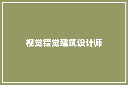 视觉错觉建筑设计师 工艺流程