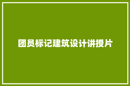 团员标记建筑设计讲授片 材料设备