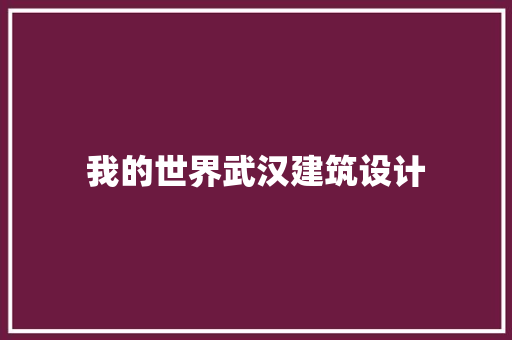我的世界武汉建筑设计