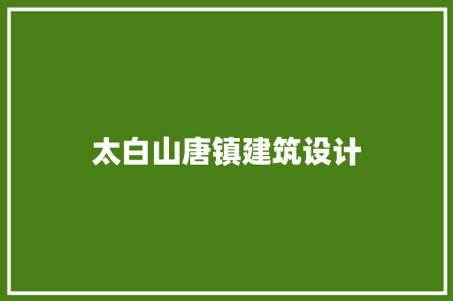 太白山唐镇建筑设计