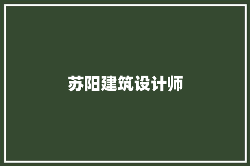 苏阳建筑设计师 施工管理