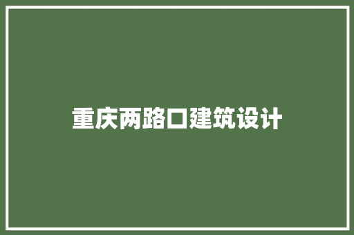 重庆两路口建筑设计