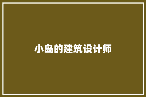 小岛的建筑设计师