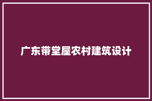 广东带堂屋农村建筑设计 工艺流程