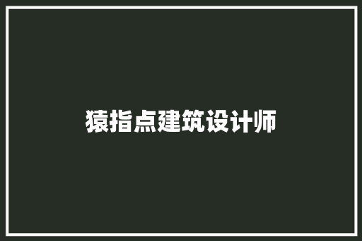 猿指点建筑设计师