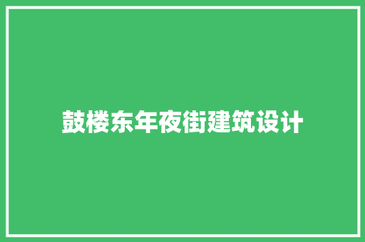 鼓楼东年夜街建筑设计