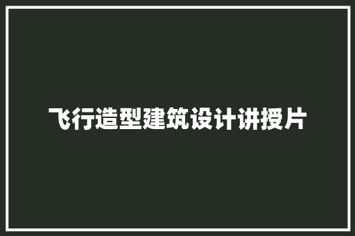 飞行造型建筑设计讲授片 常见问题
