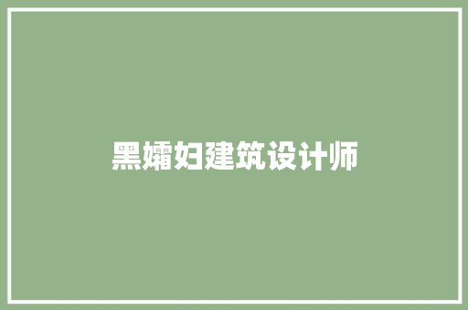 黑孀妇建筑设计师 新型材料