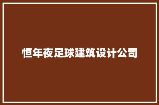 恒年夜足球建筑设计公司