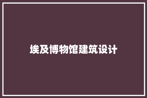 埃及博物馆建筑设计 工艺流程
