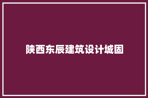 陕西东辰建筑设计城固 施工管理