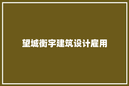 望城衡宇建筑设计雇用 施工技术