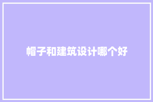 帽子和建筑设计哪个好 工艺流程