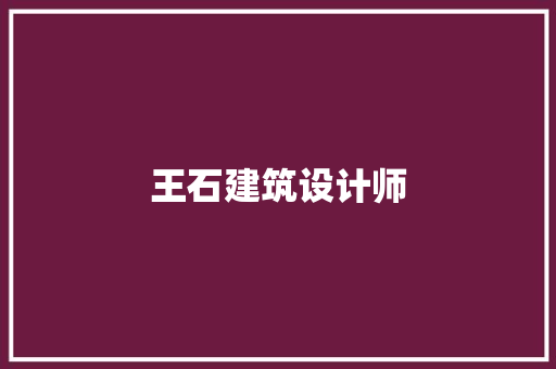 王石建筑设计师 施工管理