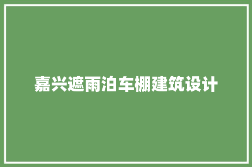 嘉兴遮雨泊车棚建筑设计 材料设备