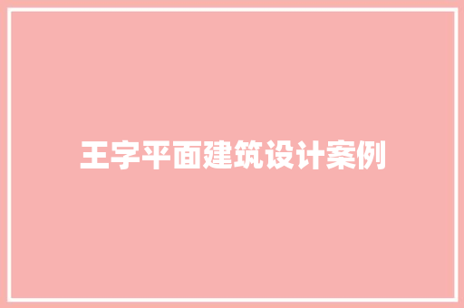 王字平面建筑设计案例 建筑设计