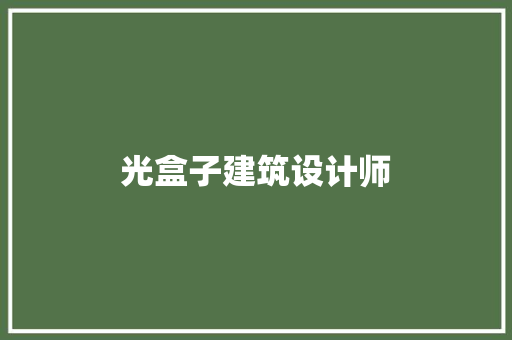 光盒子建筑设计师 公共建筑设计