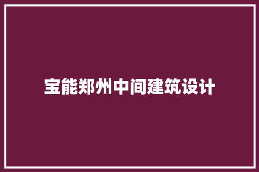 宝能郑州中间建筑设计 常用建材