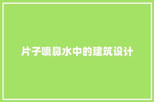 片子喷鼻水中的建筑设计 知识问答