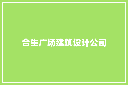 合生广场建筑设计公司 施工管理