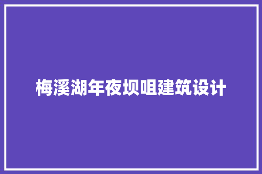 梅溪湖年夜坝咀建筑设计