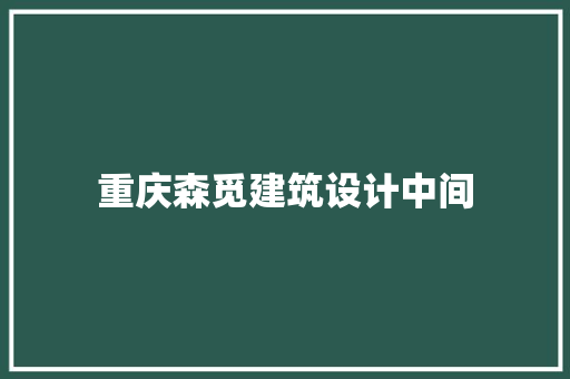 重庆森觅建筑设计中间