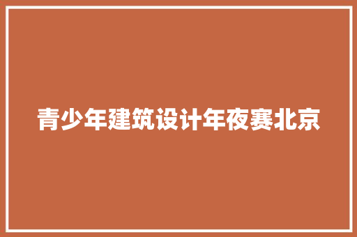 青少年建筑设计年夜赛北京 工艺流程