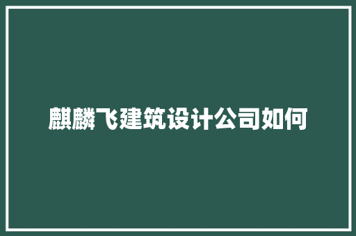 麒麟飞建筑设计公司如何 材料设备