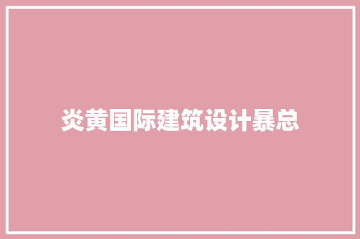 炎黄国际建筑设计暴总 建筑法规