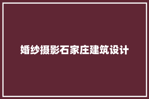 婚纱摄影石家庄建筑设计 材料设备