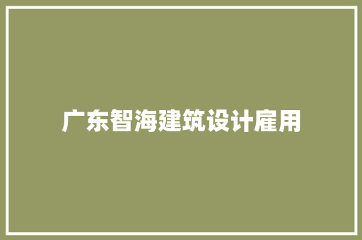 广东智海建筑设计雇用 施工工艺