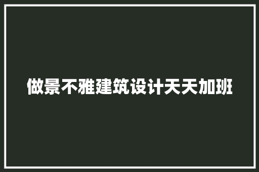 做景不雅建筑设计天天加班 常用建材