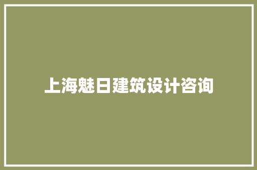 上海魅日建筑设计咨询 建筑设计