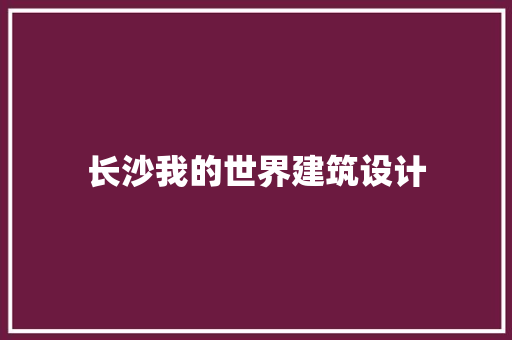 长沙我的世界建筑设计 施工技术