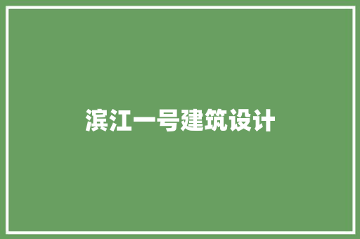 滨江一号建筑设计 施工工艺