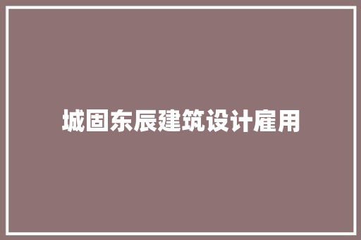 城固东辰建筑设计雇用 工艺流程