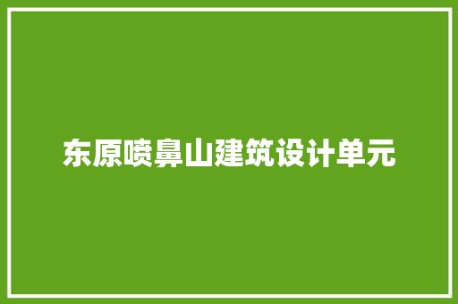 东原喷鼻山建筑设计单元 常用建材
